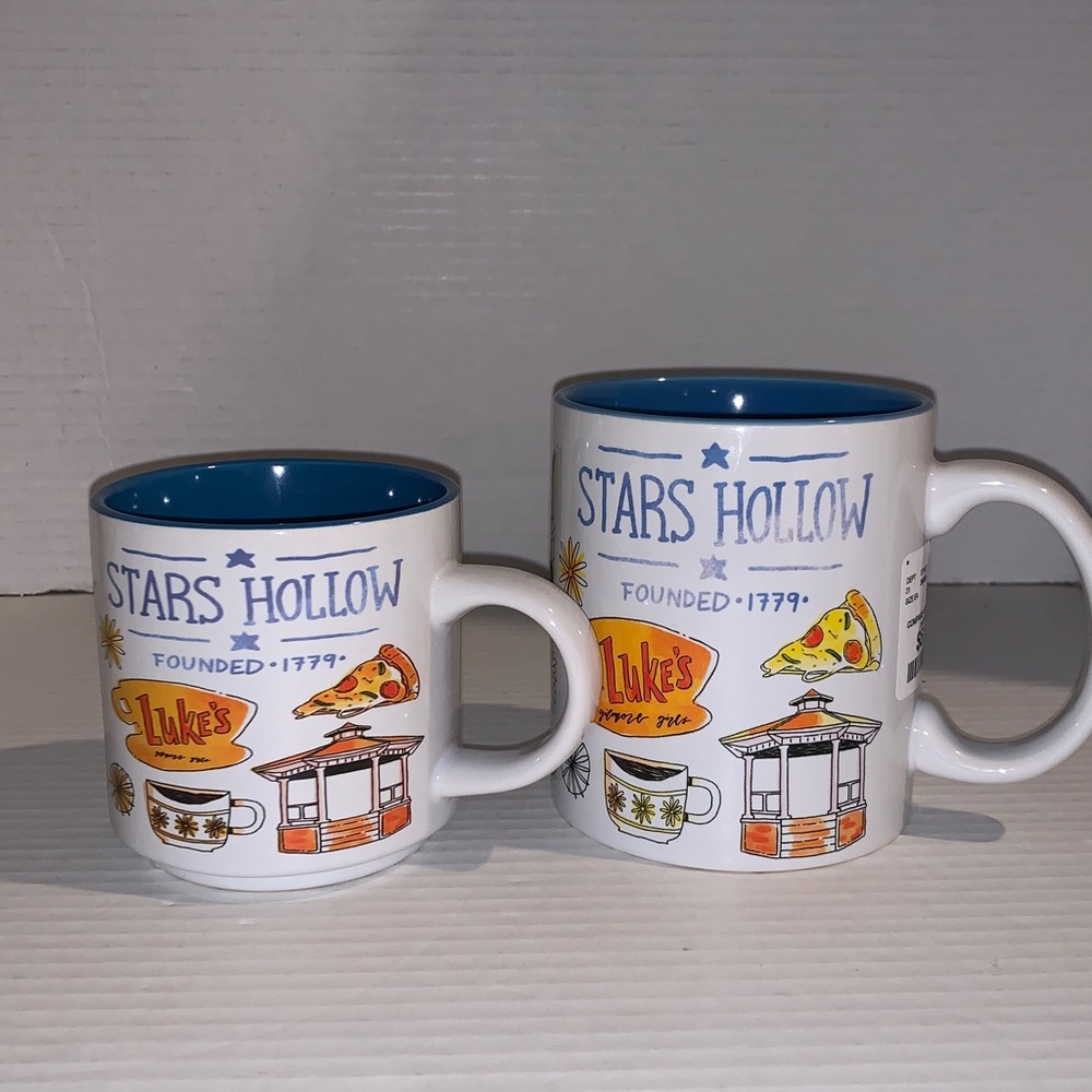 Gilmore Girls Mug Stars Hollow White Blue Ceramic Mother Daughter Set New